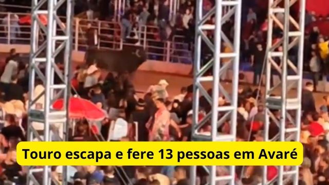 Touro fere 13 pessoas na Emapa de Avaré