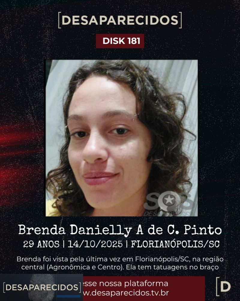 Procuramos por Brenda Danielly Alves de Castro Pinto, de 29 anos