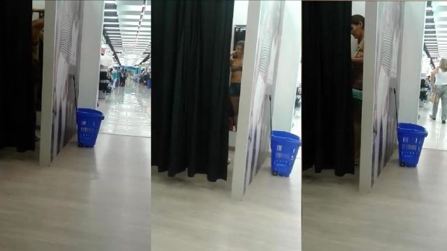 Vídeo no provador da loja - Fui flagrada provando ro...